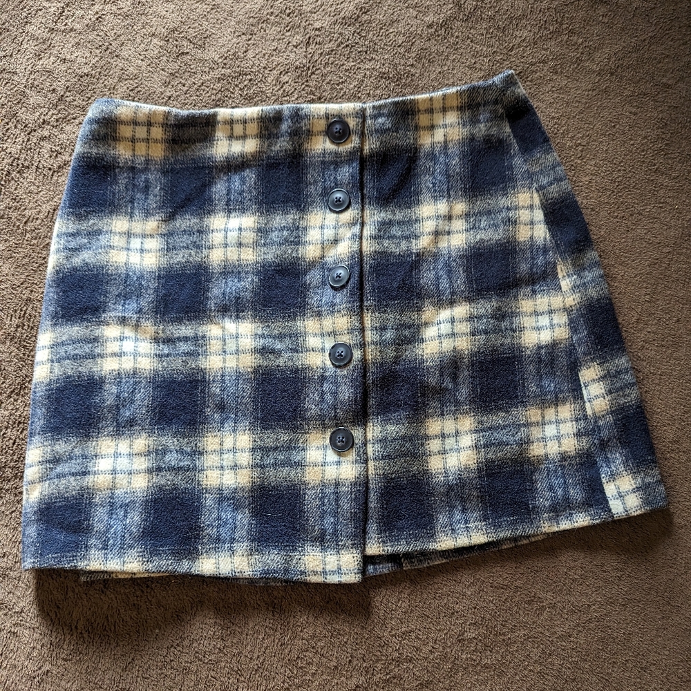 Forever21 Blue plaid skirt L